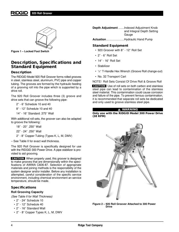 RIDGID 920 OPERATOR'S MANUAL_第6页