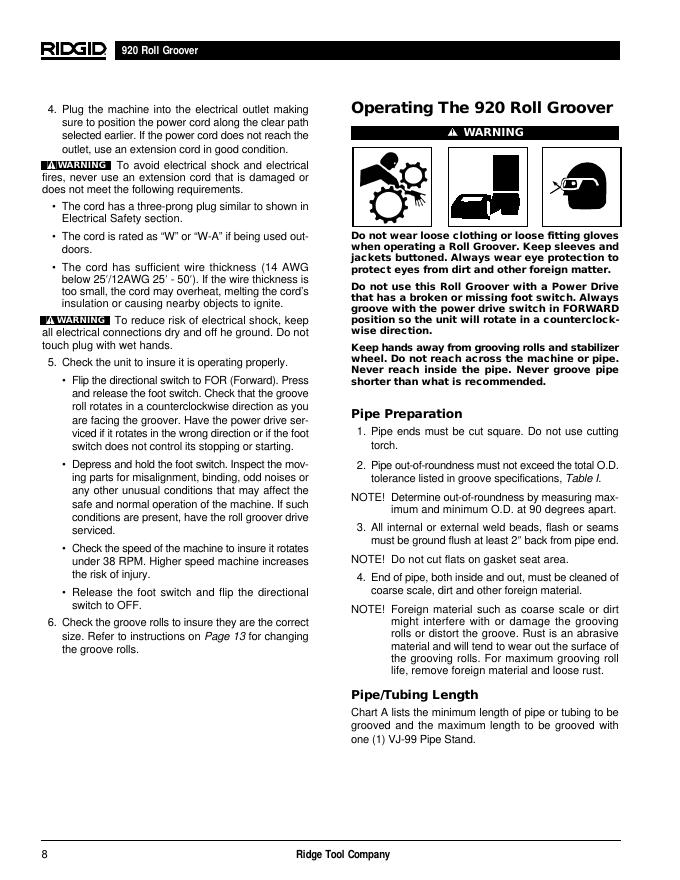 RIDGID 920 OPERATOR'S MANUAL_第10页
