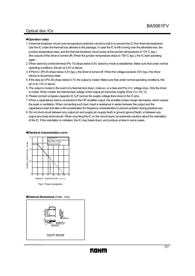 ROHM Power driver for CD player BA5961FV_第7页