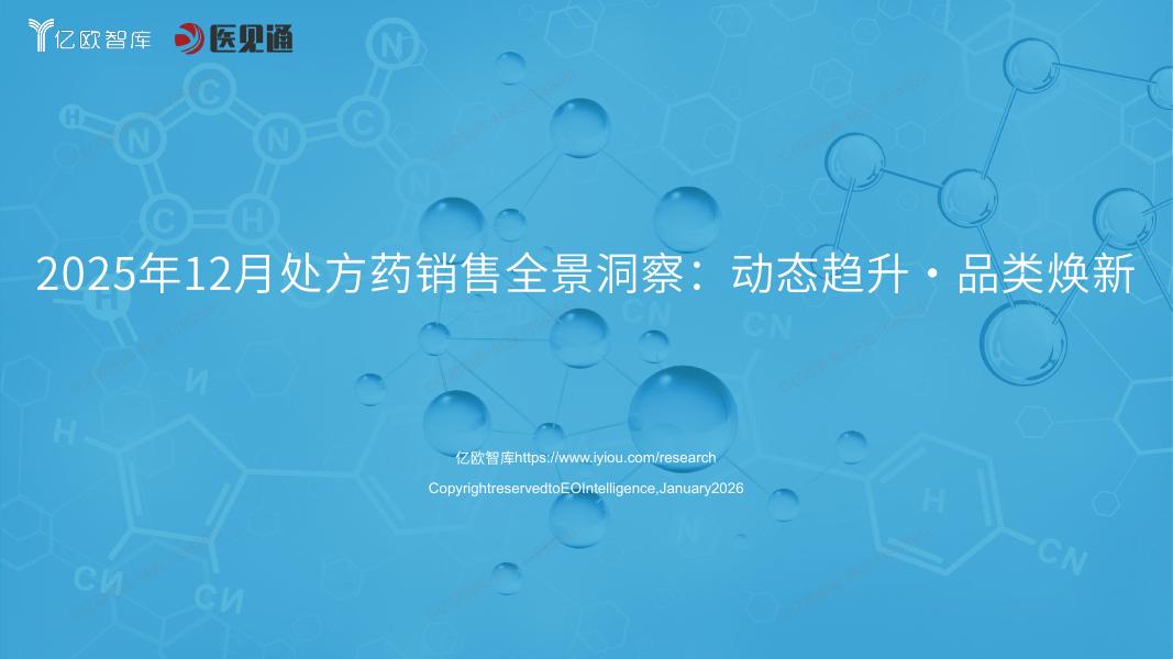 亿欧智库：2025年12月处方药销售全景洞察：动态趋升・品类焕新海报
