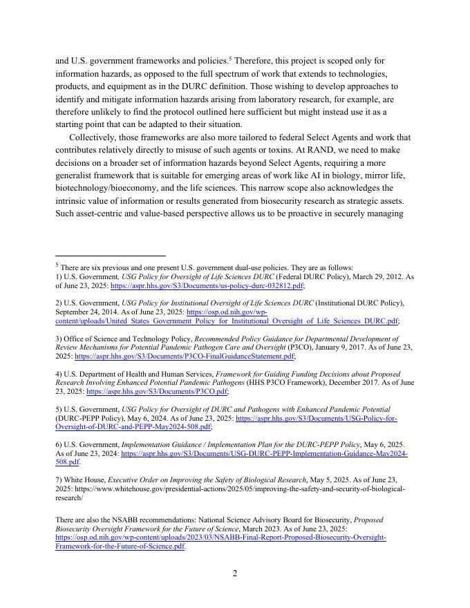 Rand兰德：2026年生物安全信息披露的生存框架和指南报告（英文版）_第9页