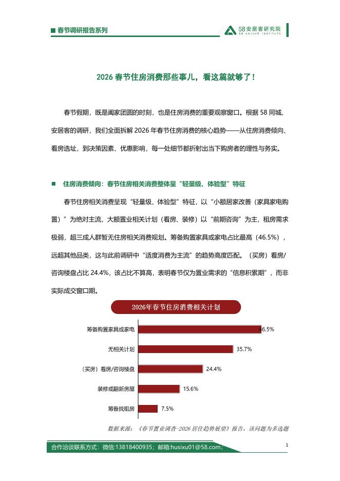 58安居客研究院：2026春节住房消费那些事儿，看这篇就够了！