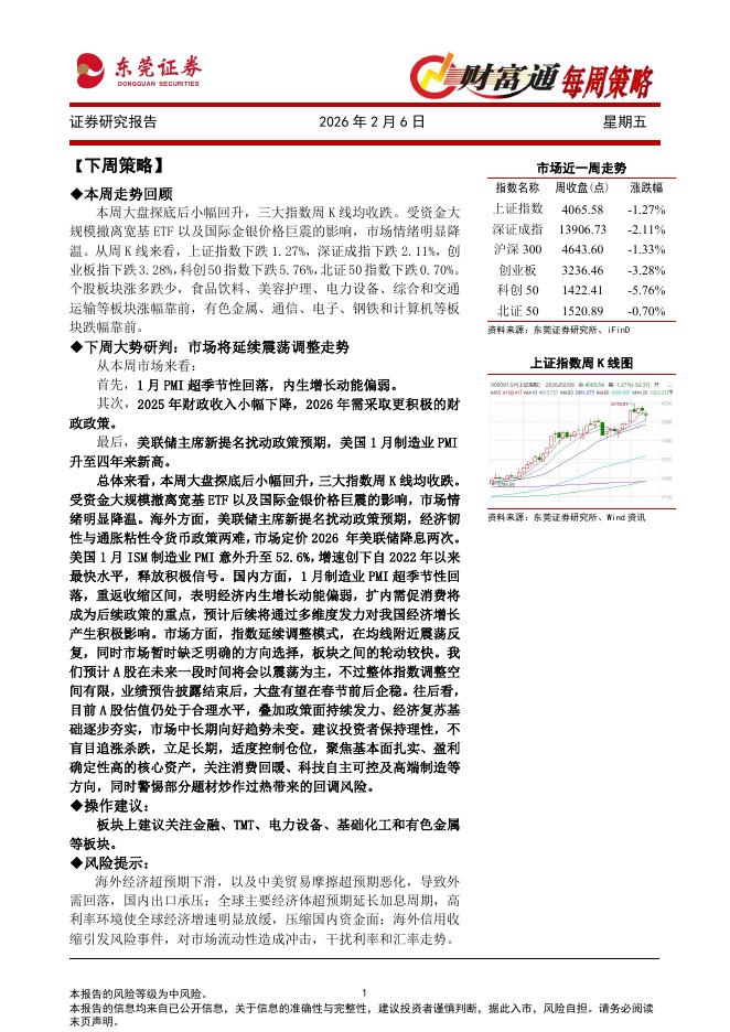 东莞证券：财富通每周策略-260208海报