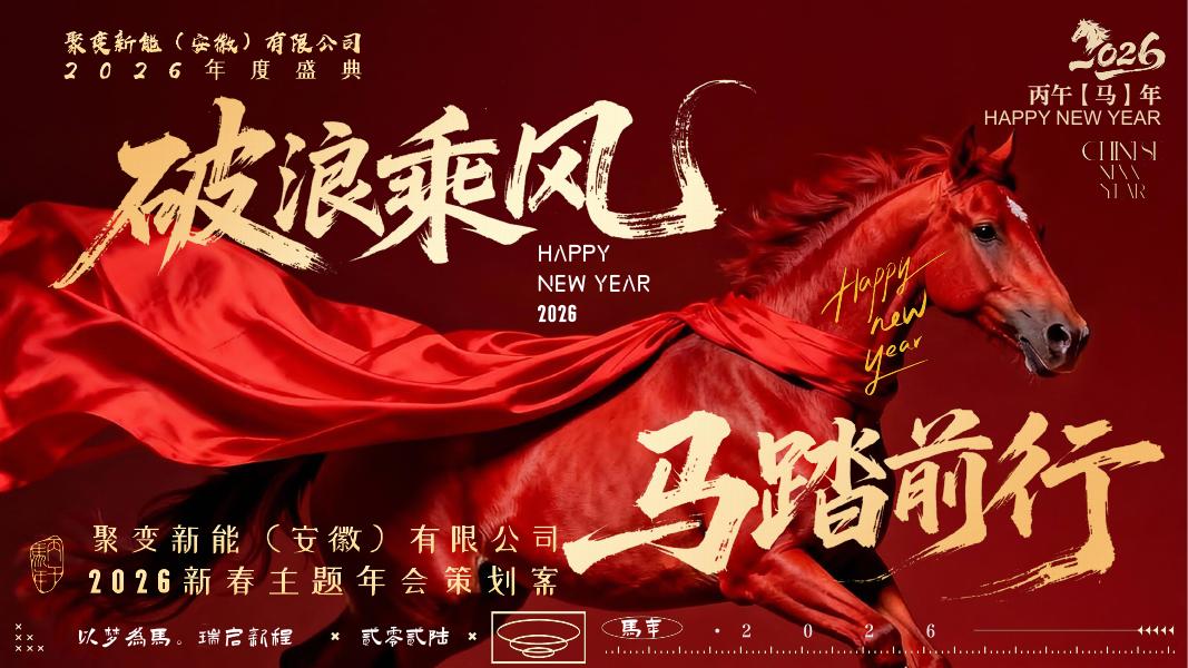 乘风破浪 马踏前行-年马年会国潮年会高端大气年会表彰年终盛典方案海报