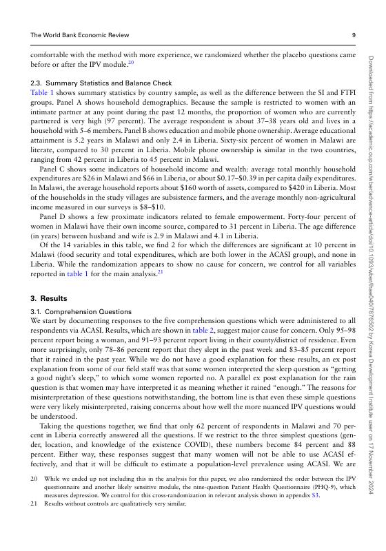 私人但被误解了？利比里亚和马拉维农村通过自我访谈衡量亲密伴侣暴力的证据（英文版）_第9页
