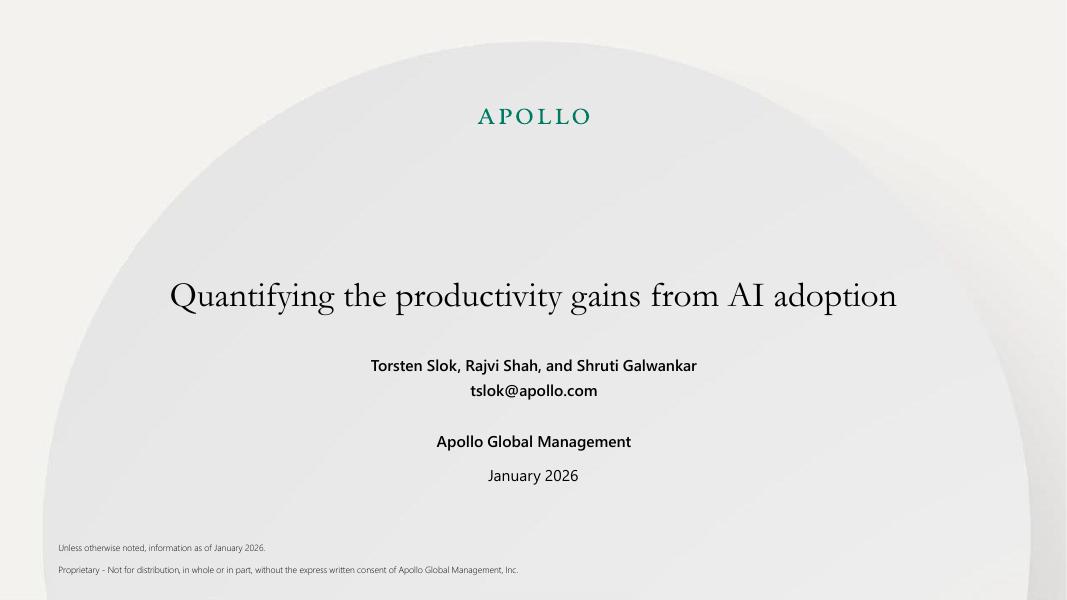 Apollo Global Management：2026年企业AI应用生产率报告（英文版）