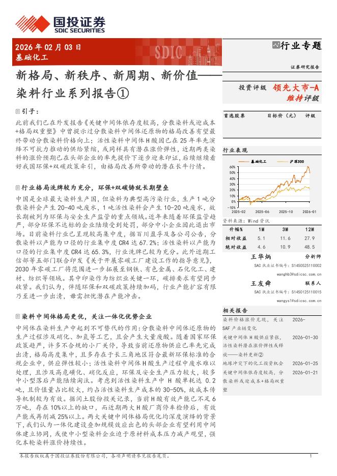 国投证券：染料行业系列报告①：新格局、新秩序、新周期、新价值海报