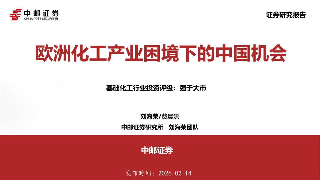 中邮证券：欧洲化工产业困境下的中国机会海报
