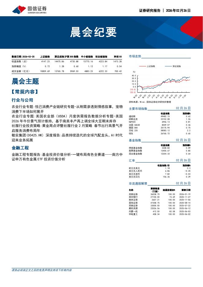 国信证券：晨会纪要-260226海报