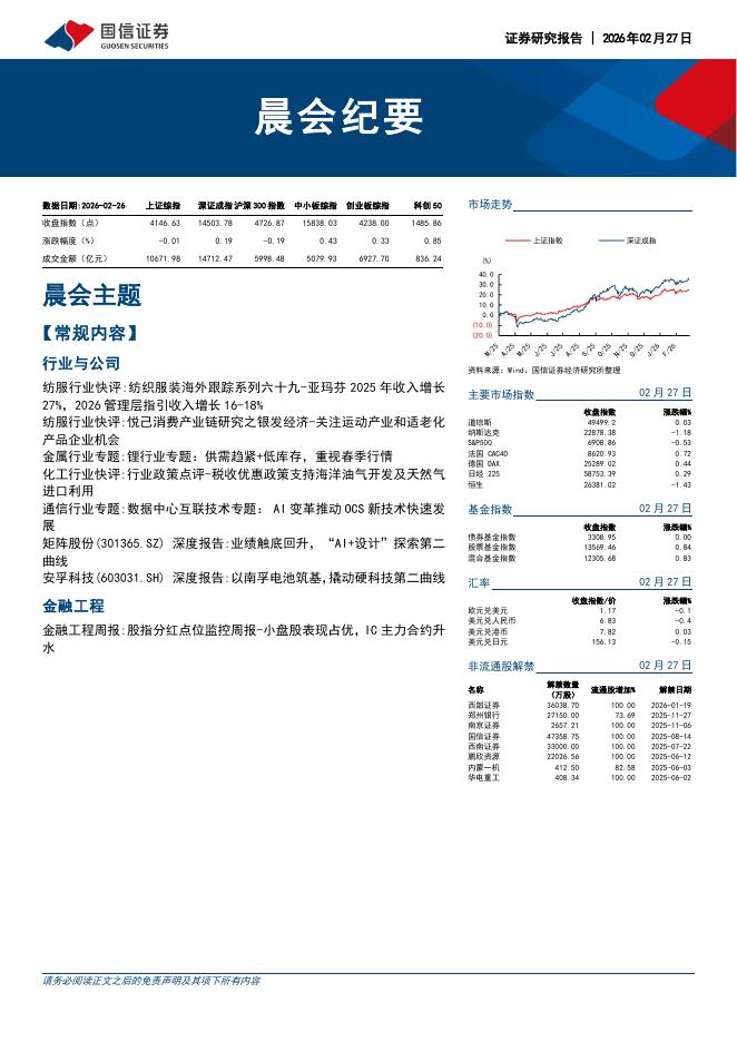 国信证券：晨会纪要-260227海报
