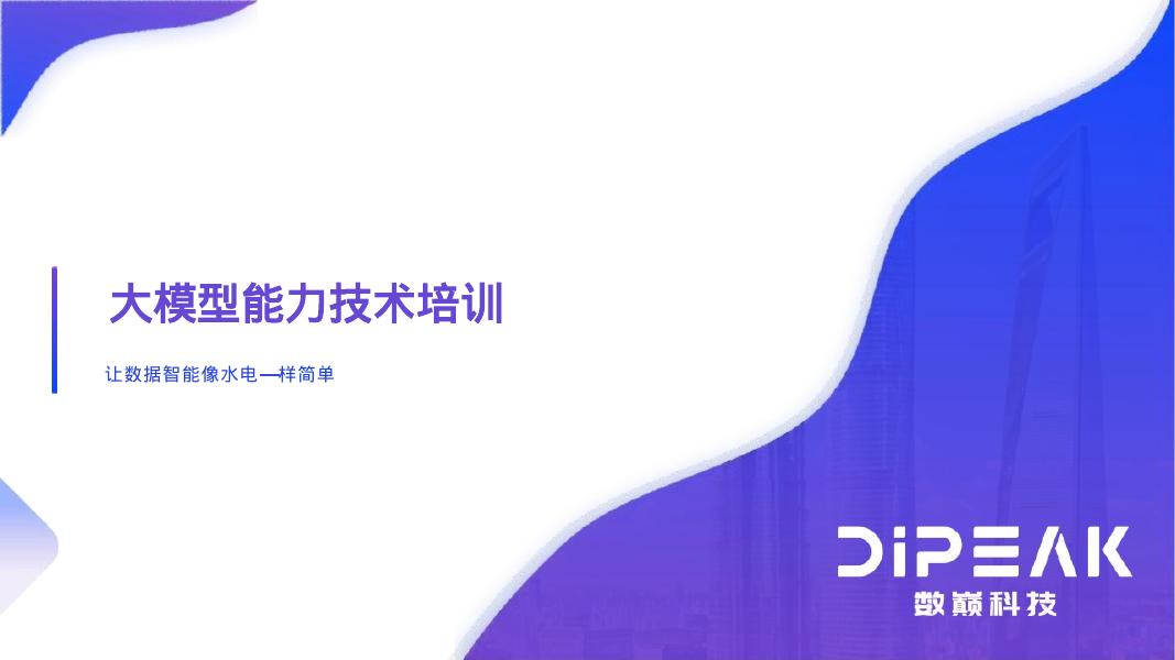 数颠科技：大模型能力技术培训海报