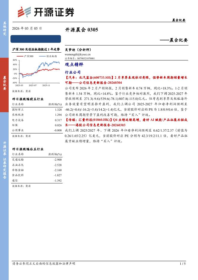 开源证券：开源晨会-260305海报