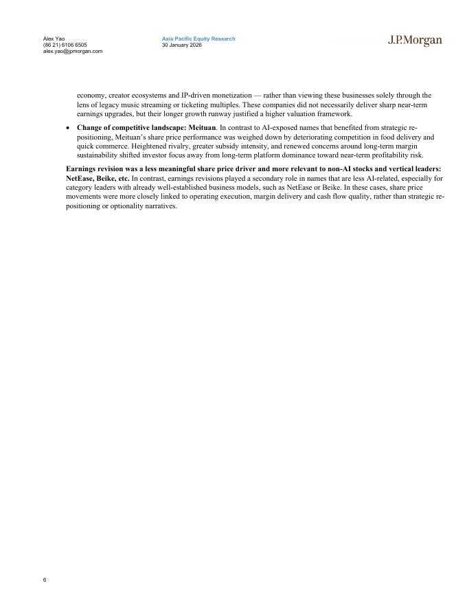 J.P. Morgan摩根大通：中国互联网行业2026年展望报告——布局人工智能二阶受益者（英文版）_第6页