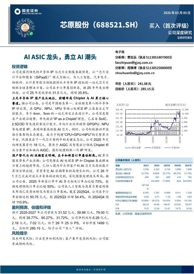 国金证券：芯原股份（688521）-AIASIC龙头，勇立AI潮头海报