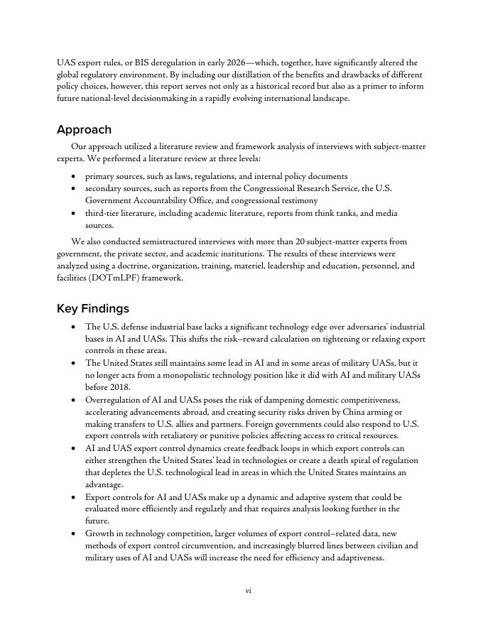 Rand：2026人工智能与无人机系统的出口管制：跨部门协同挑战研究报告（英文版）_第6页