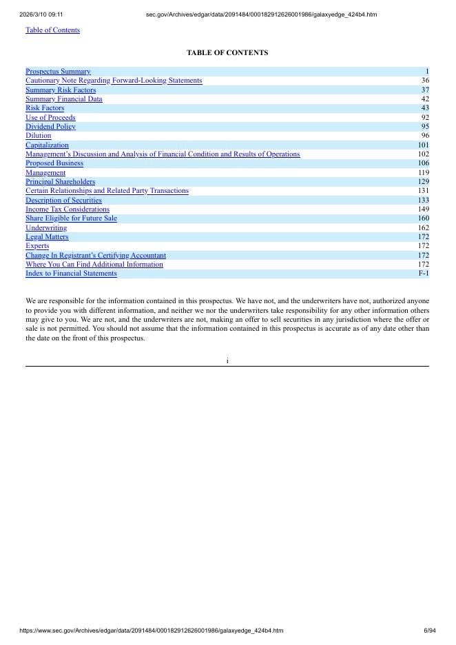 GalaxyEdge Acquisition Corporation（GLED）纽约证券交易所IPO上市招股说明书_第6页