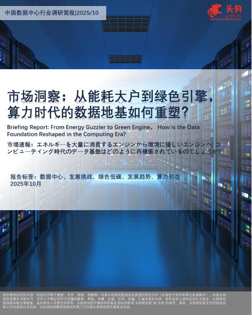 头豹研究院：市场洞察：从能耗大户到绿色引擎，算力时代的数据地基如何重塑？260312