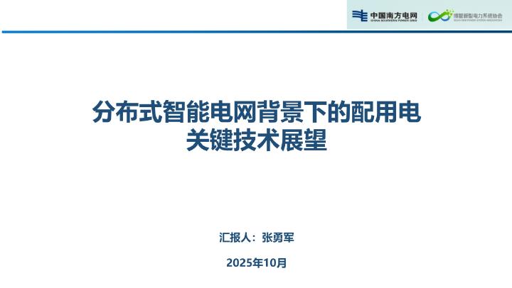 南方电网：2025年分布式智能电网背景下的配用电关键技术展望报告海报