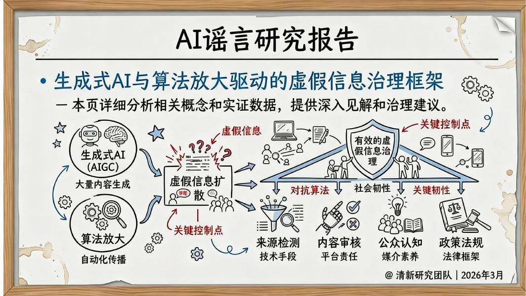 清新研究：2026年AI谣言研究报告海报