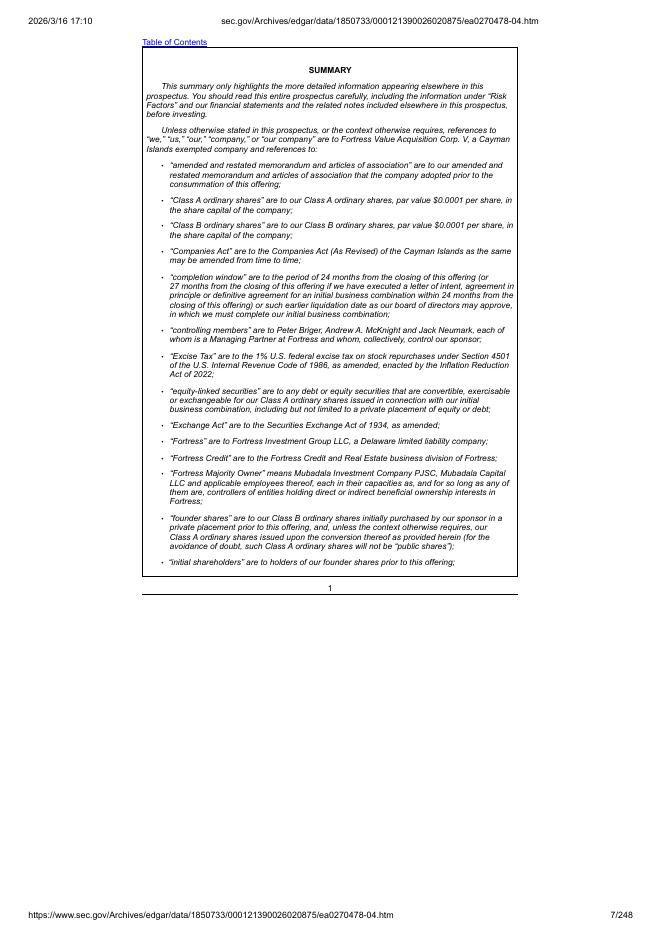 Fortress Value Acquisition Corp.美股纳斯达克IPO上市招股说明书_第7页