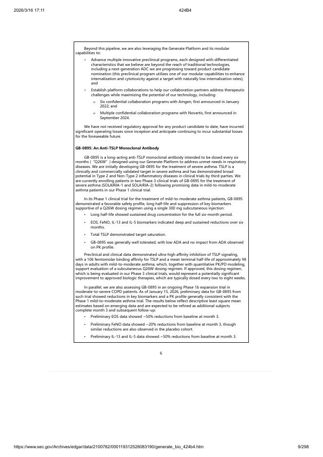 Generate Biomedicines, Inc.美股纳斯达克IPO上市招股说明书_第9页