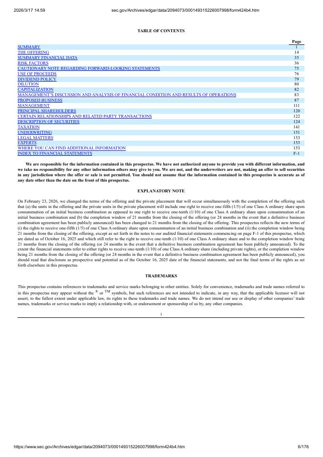 ClearThink 1 Acquisition Corp.美股纳斯达克IPO上市招股说明书_第6页