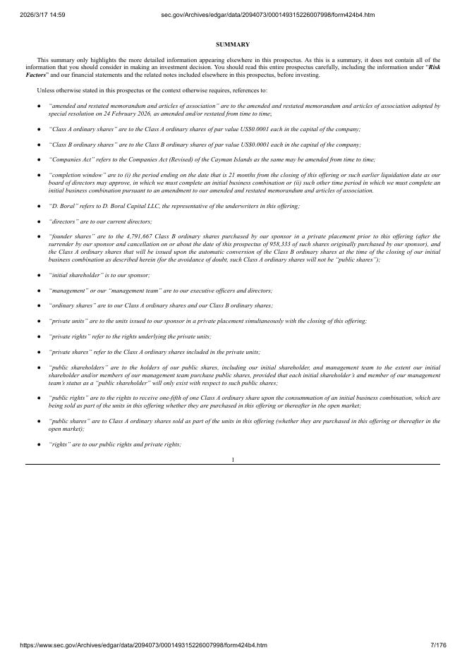 ClearThink 1 Acquisition Corp.美股纳斯达克IPO上市招股说明书_第7页