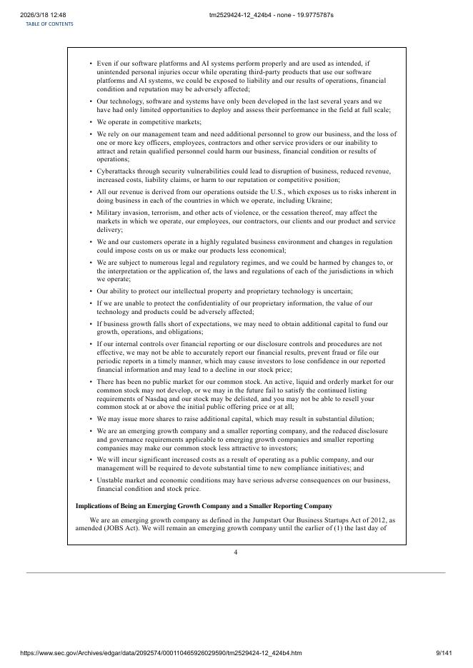 Swarmer, Inc美股纳斯达克IPO上市招股说明书_第9页