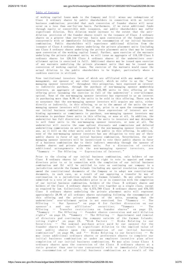 Willow Lane Acquisition Corp. II美股纳斯达克IPO上市招股说明书_第3页