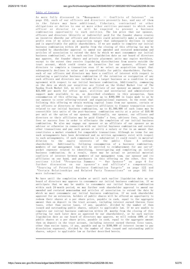 Willow Lane Acquisition Corp. II美股纳斯达克IPO上市招股说明书_第5页