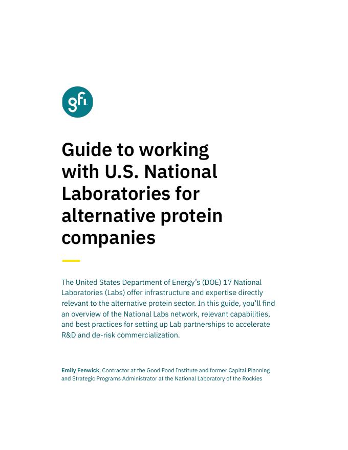 Good Food Institute：2026年替代蛋白质公司如何与美国国家实验室合作报告（英文版）海报