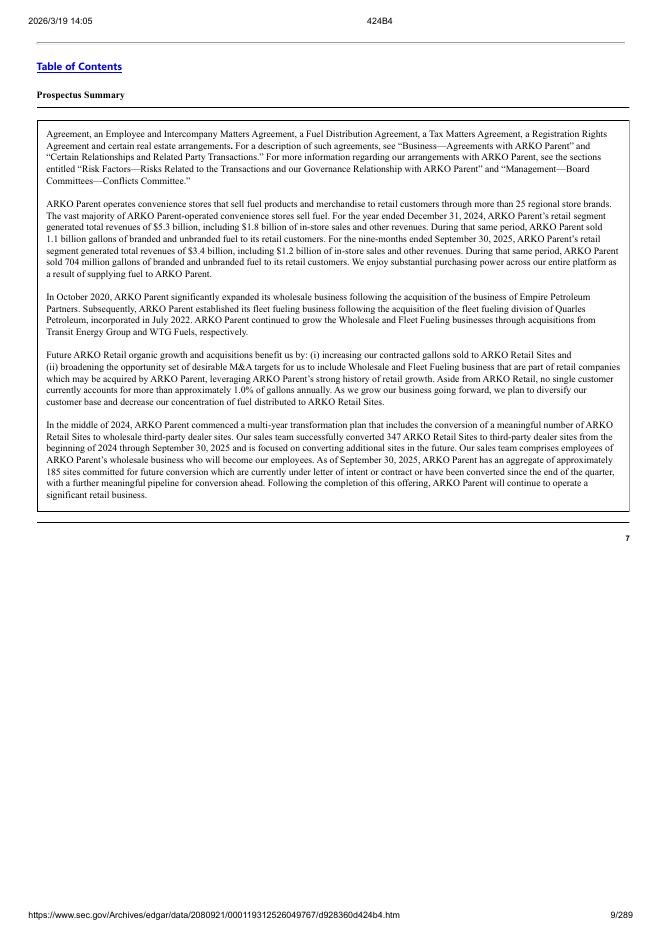 ARKO Petroleum Corp.美股纳斯达克IPO上市招股说明书_第9页