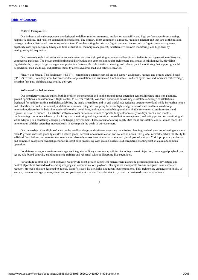 York Space Systems, Inc.美股纳斯达克IPO上市招股说明书_第10页