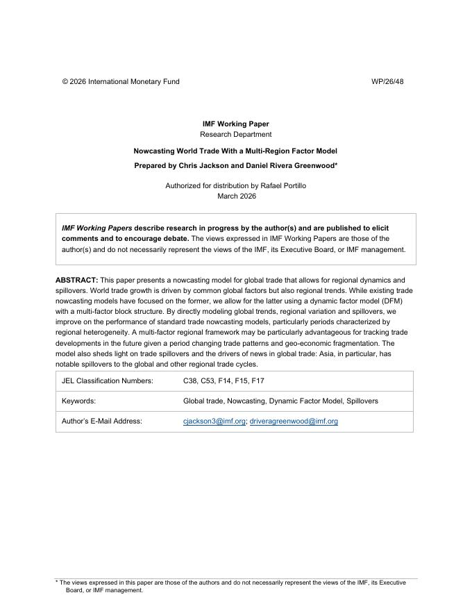 国际货币基金组织：现在预测世界贸易的多区域因子模型（英文版）_第2页