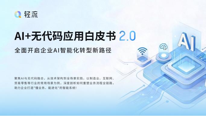 轻流：AI+无代码应用白皮书2.0海报