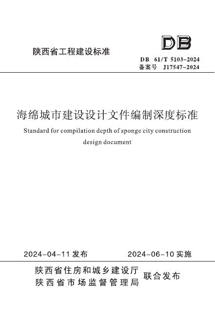 DB61/T 5103-2024 海绵城市建设设计文件编制深度标准