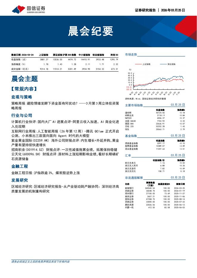 国信证券：晨会纪要-260325海报