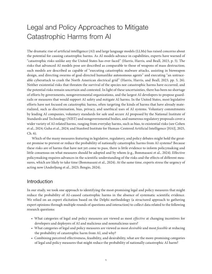 Rand兰德：2026年减轻人工智能灾难性危害的法律和政策途径报告（英文版）_第7页
