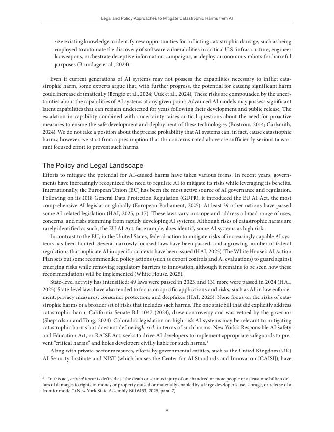 Rand兰德：2026年减轻人工智能灾难性危害的法律和政策途径报告（英文版）_第9页