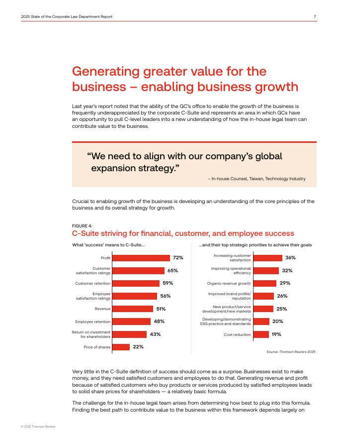 汤森路透：2025年企业法务部门现状报告（英文版）_第7页