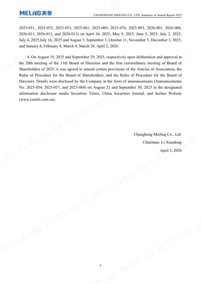 000521-虹美菱B：2025年年度报告摘要(英文版)_第9页