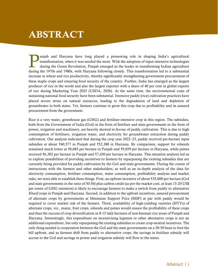 印度国际经济关系研究理事会（ICRIER）：2026年多元化以增加农民收入并促进旁遮普和哈里亚纳的可持续农业报告（英文版）_第9页