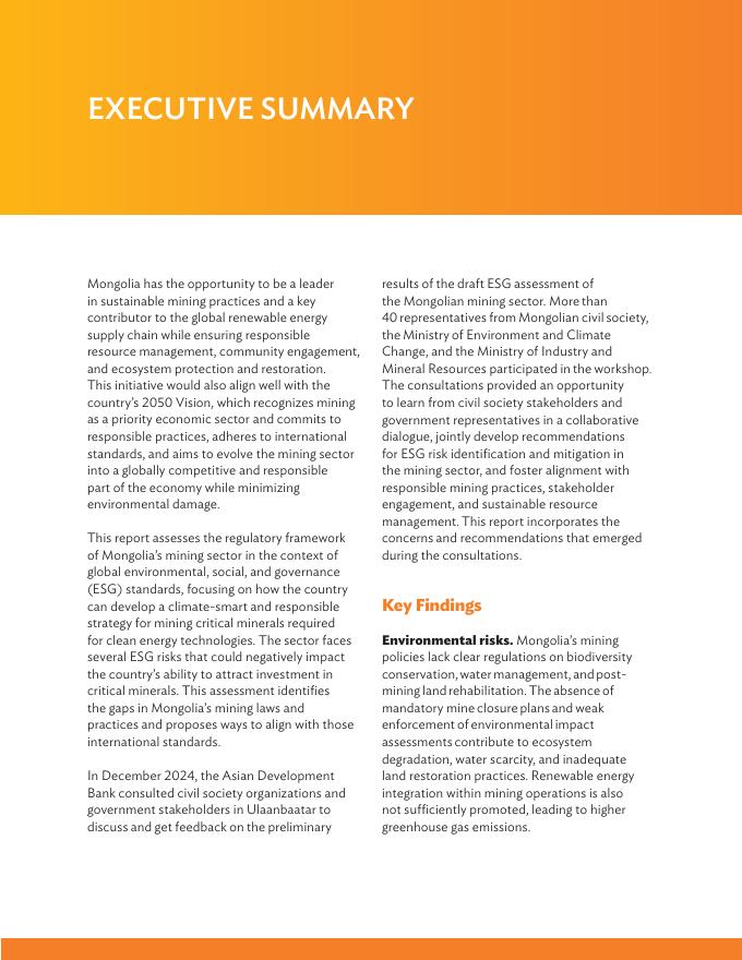 ADB亚洲开发银行：2026年蒙古采矿业的环境、社会和治理评估报告（英文版）_第9页