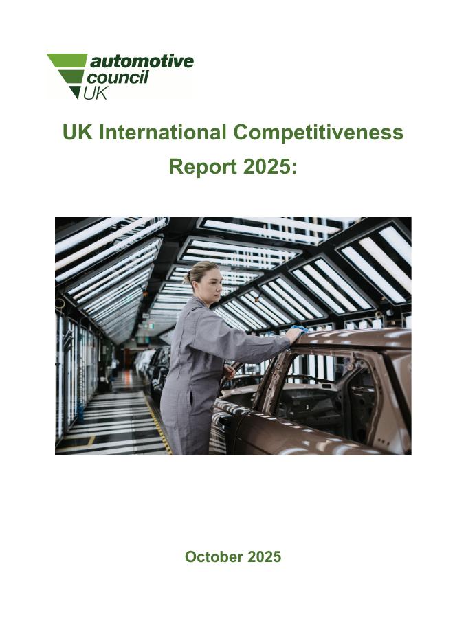 英国国际竞争力工作组（UKIC）：2025年英国国际竞争力报告-汽车制造业（英文版）海报