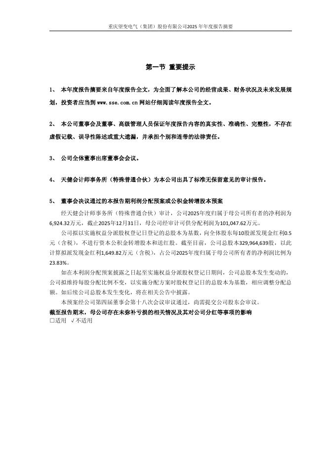 603191-望变电气：2025年年度报告摘要_第2页