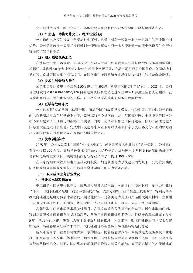 603191-望变电气：2025年年度报告摘要_第5页