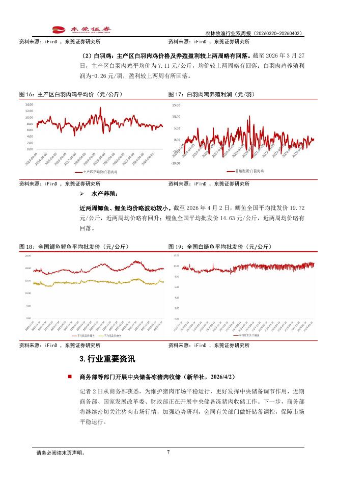 东莞证券：农林牧渔行业双周报：商务部等部门开展中央储备冻猪肉收储_第7页