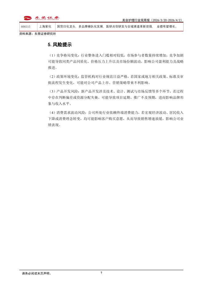 东莞证券：美容护理行业双周报：技术升级与业绩分化并存，行业竞争进一步加剧_第7页