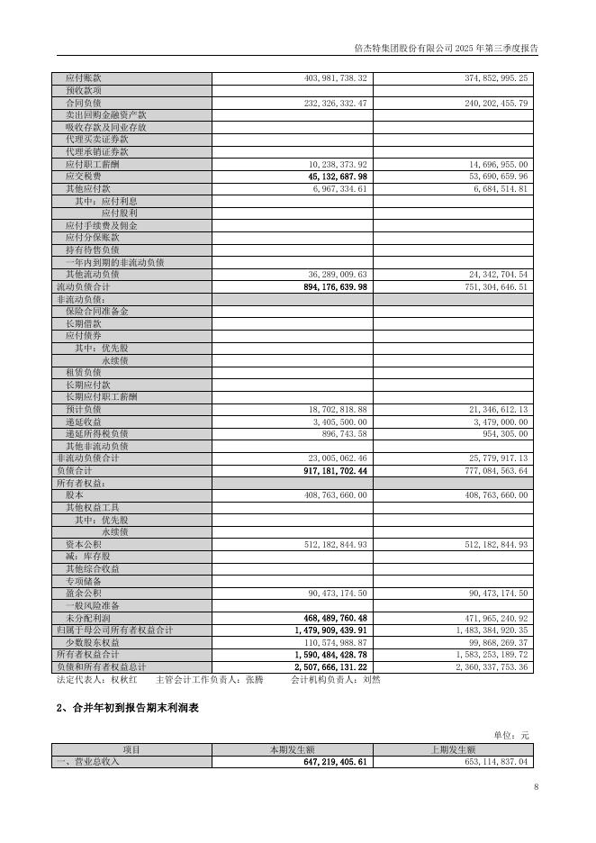 300774-倍杰特：倍杰特集团股份有限公司2025年第三季度报告_第8页