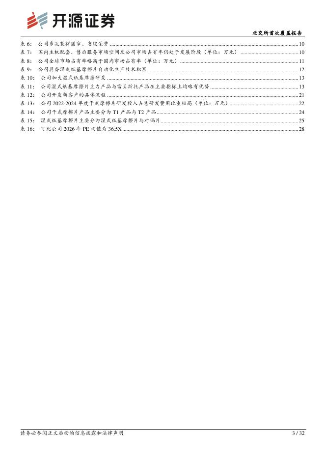 开源证券：科马材料（920086）-北交所首次覆盖报告：干式摩擦片国内市占率32%~37%打破垄断，湿式布局工程机械打开新空间_第3页